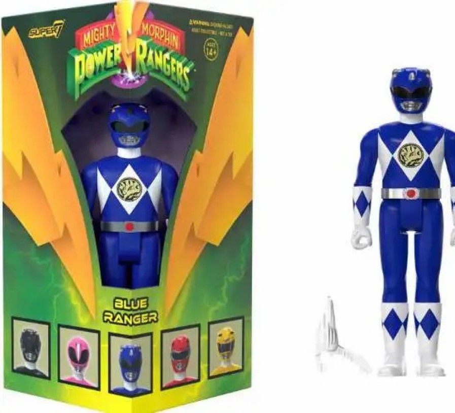 All Brands Super7 | Power Rangers Mighty Morphin' Blue Ranger Exclusive Action Figure [Triangle Box Package]