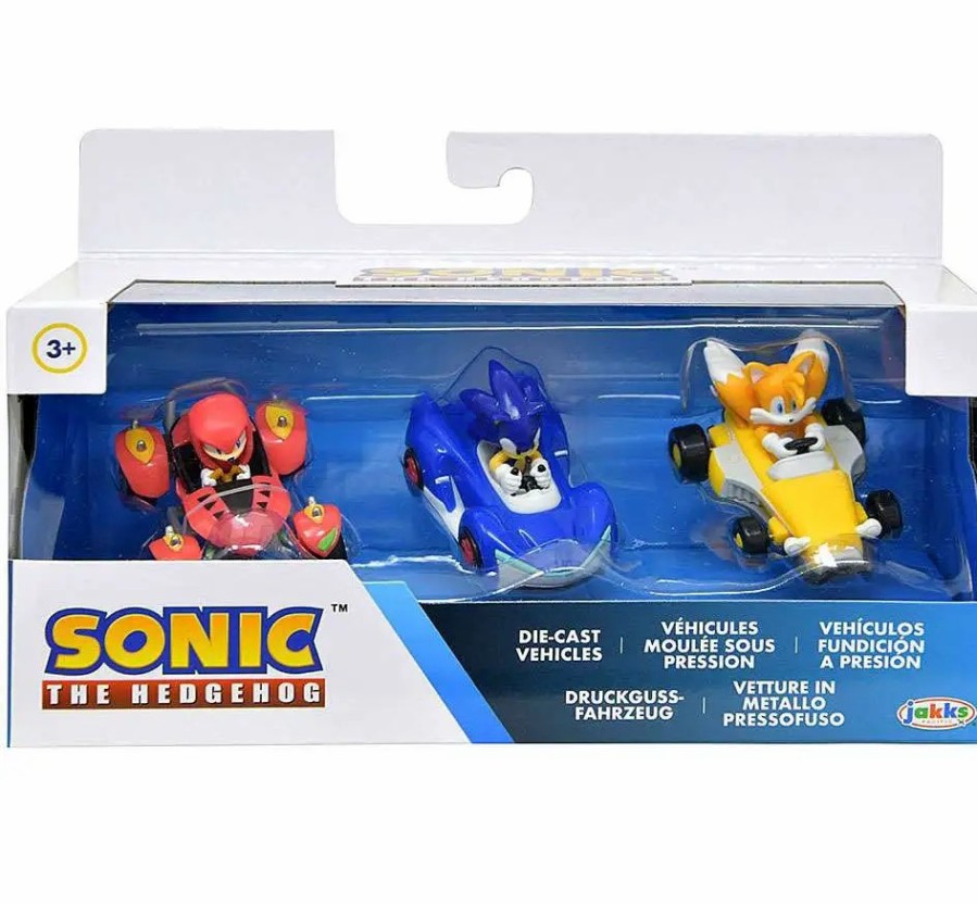 All Brands Jakks Pacific | Sonic The Hedgehog Knuckles, Sonic & Tails Die Cast Vehicle 3-Pack (Pre-Order Ships February)