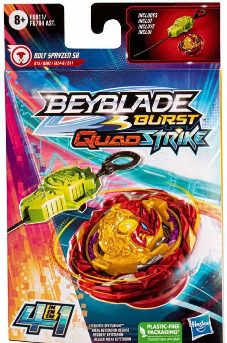 All Brands Hasbro Toys | Beyblade Burst Quadstrike Bolt Spryzen S8 Starter Pack (Pre-Order Ships )