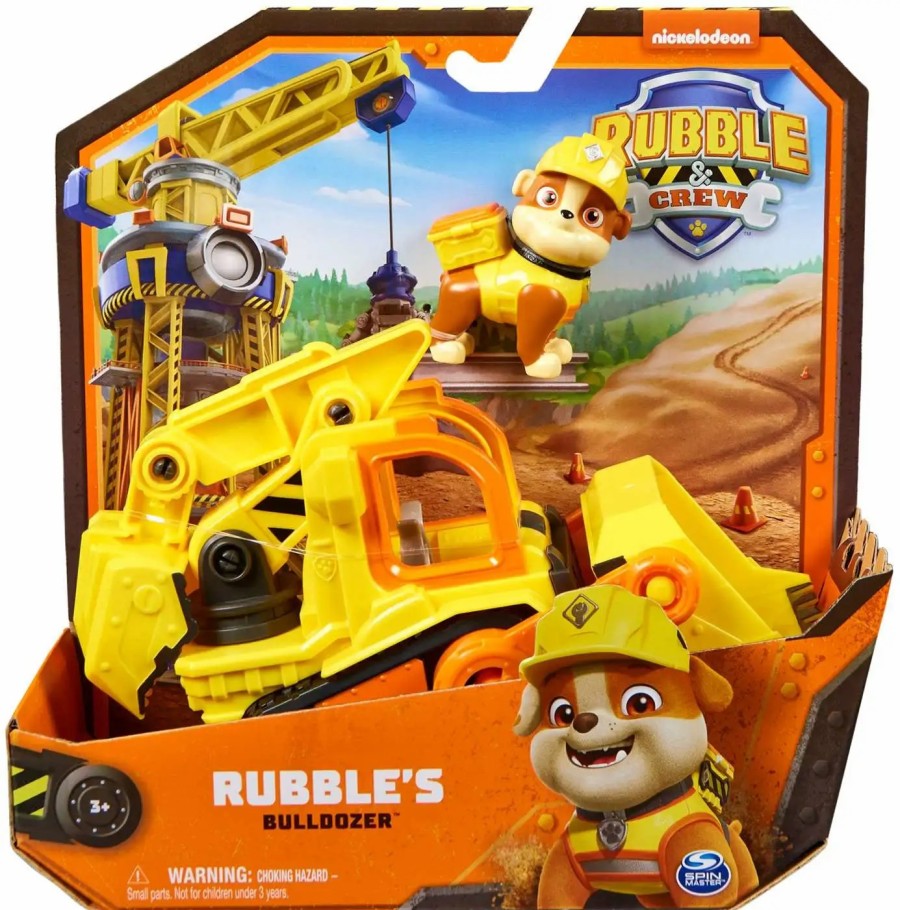 All Brands Spin Master | Paw Patrol Rubble & Crew Rubble'S Bulldozer Vehicle & Figure