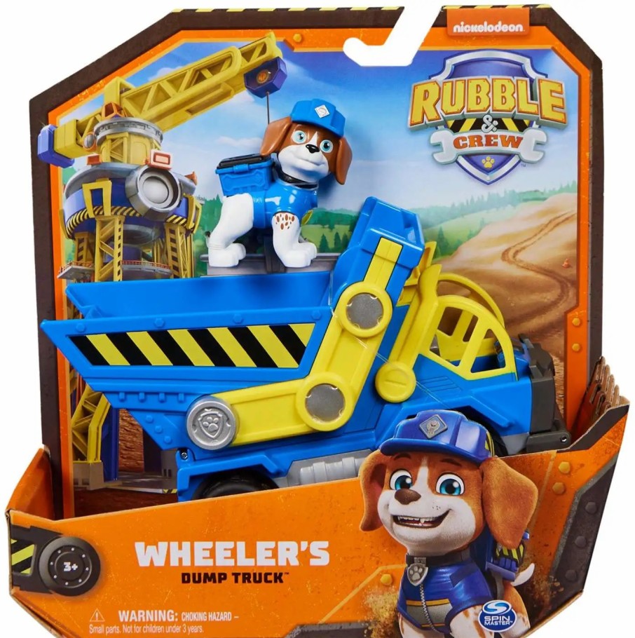 All Brands Spin Master | Paw Patrol Rubble & Crew Wheeler'S Dump Truck Vehicle & Figure