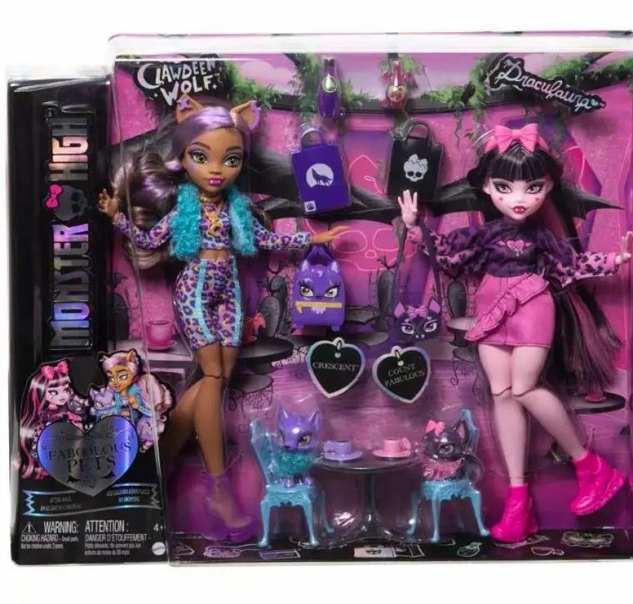 All Brands Mattel Toys | Monster High Faboolous Pets Draculaura & Clawdeen Wolf Exclusive Doll 2-Pack