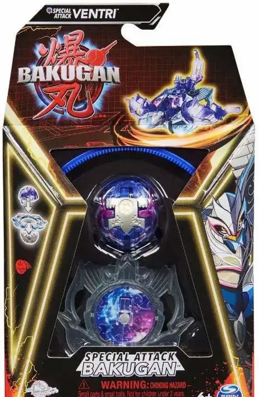 All Brands Spin Master | Bakugan 2023 Special Attack Ventri [Blue & Purple, Includes Online Roblox Game Code!]