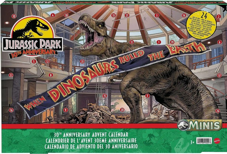 All Brands Mattel | Jurassic Park Minis 30Th Anniversary Exclusive Advent Calendar [19 Mini Dinos!]