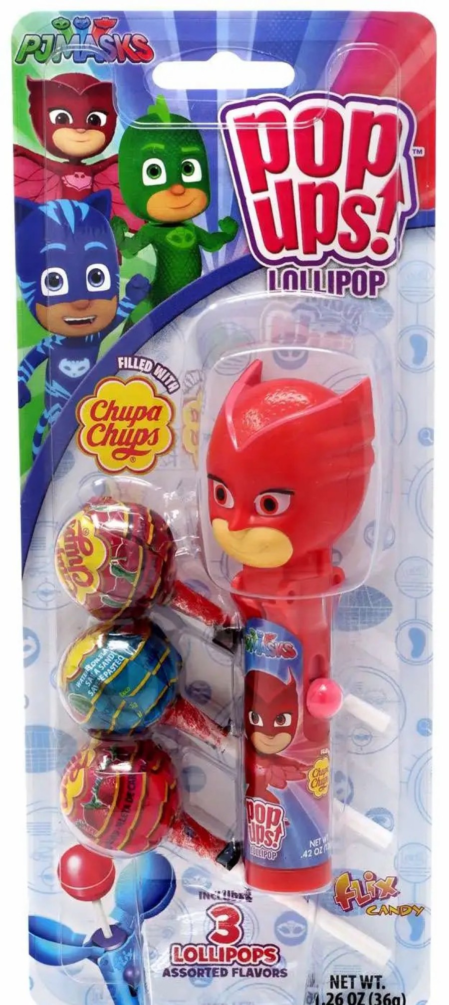 All Brands Flix Candy | Disney Junior Pop Ups! Chupa Chups Owlette Lollipop [Includes 3 Lollipops!]