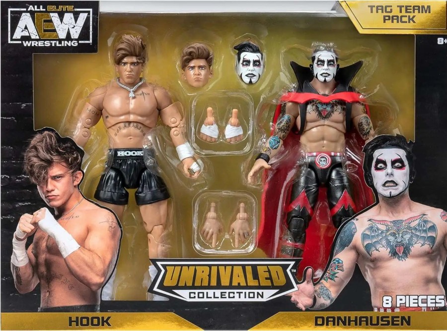 All Brands Jazwares | Aew All Elite Wrestling Unrivaled Collection Hook & Danhausen Exclusive Action Figure 2-Pack