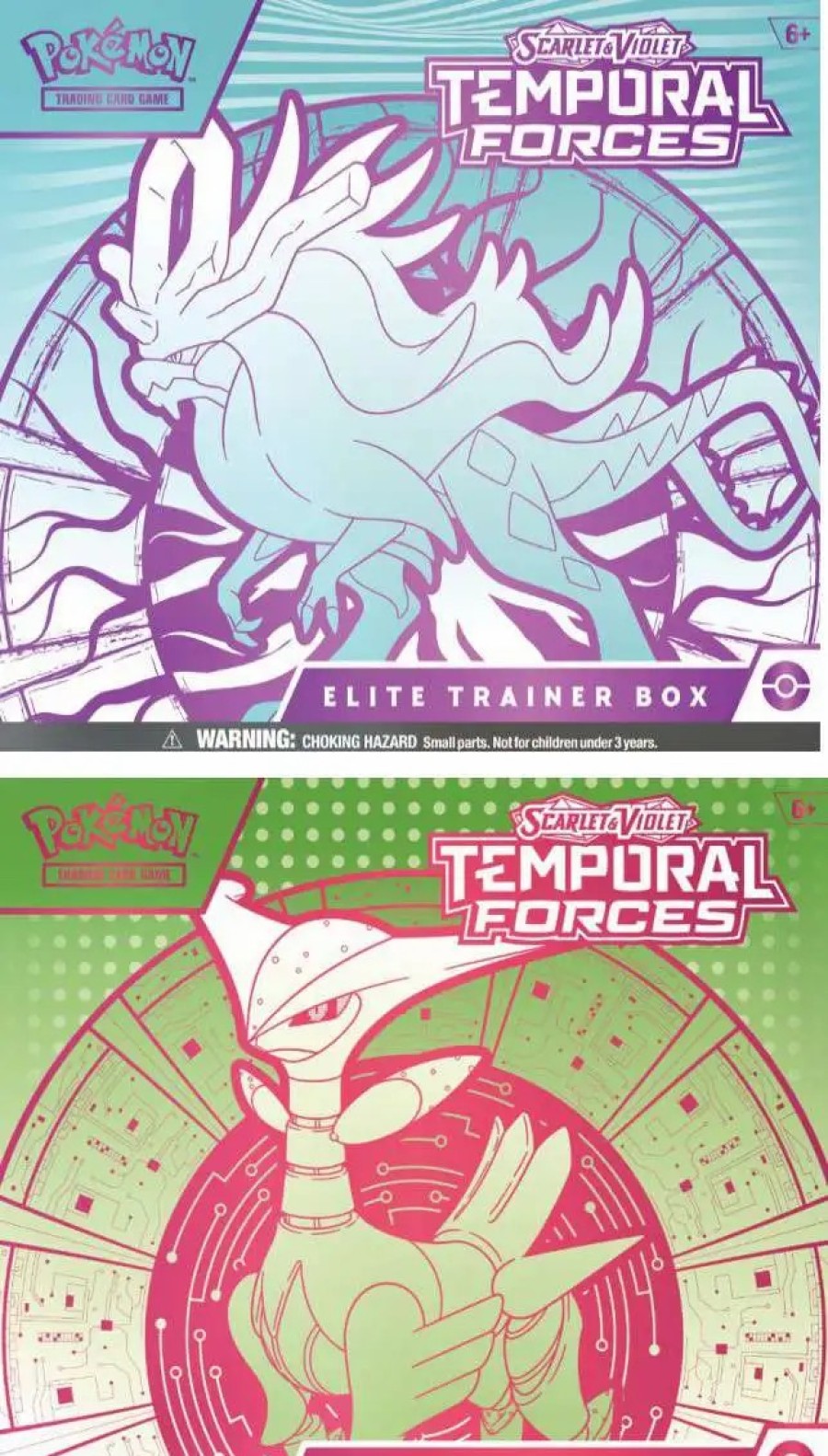 All Brands Pokemon USA | Pokemon Trading Card Game Scarlet & Violet Temporal Forces Set Of 2 Elite Trainer Boxes [Walking Wake & Iron Leaves] (Pre-Order Ships March)