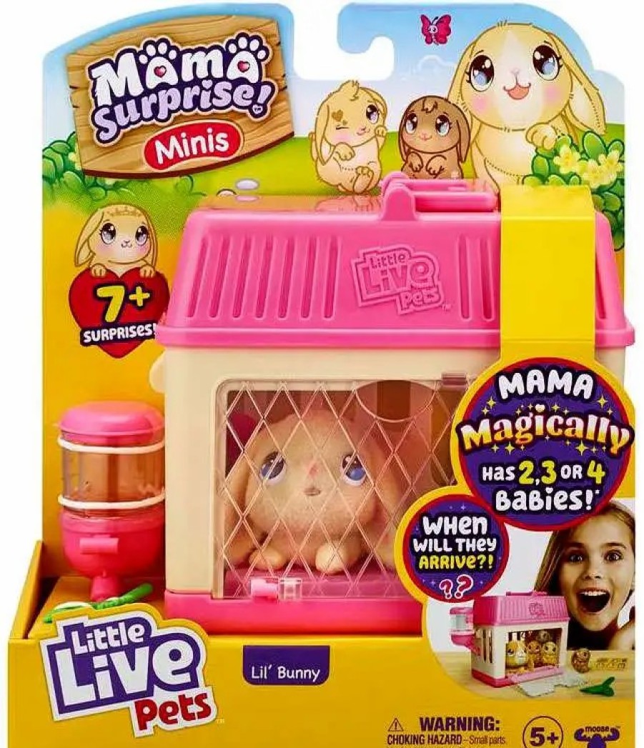 All Brands Moose Toys | Little Live Pets Mama Surprise Mini Lil' Bunny Interactive Plush Toy [Magically Has 2, 3 Or 4 Babies!]