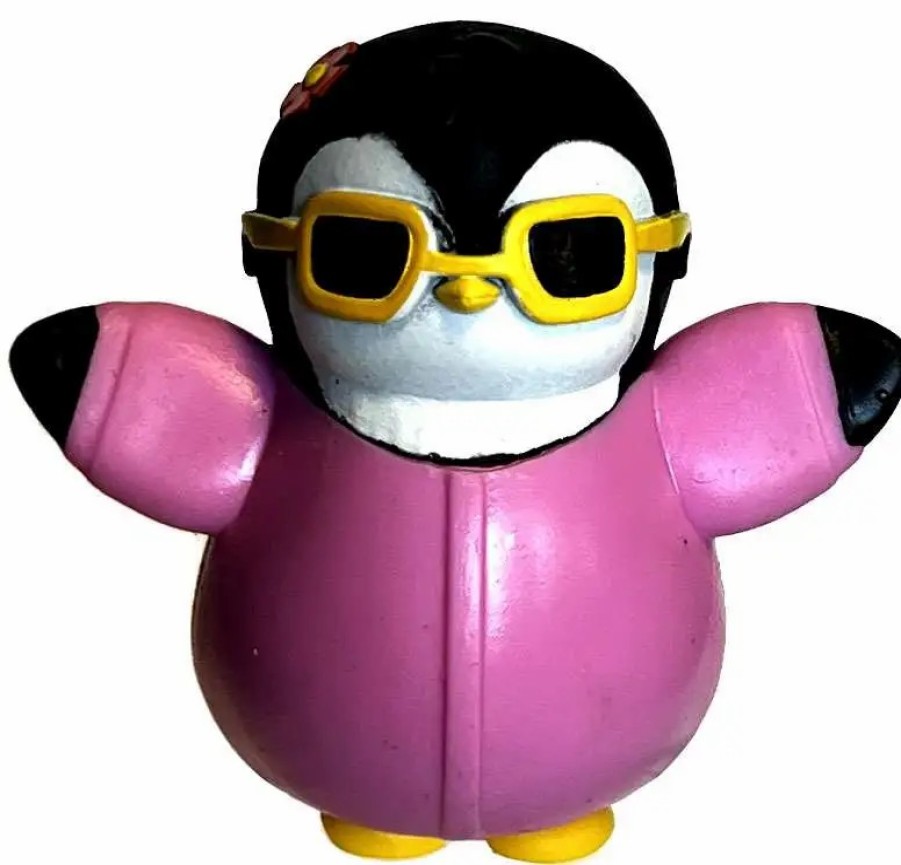 All Brands PMI | Pudgy Penguins Black Penguin 1.5-Inch Mini Figure [Yellow Sunglasses & Pink Pajamas]