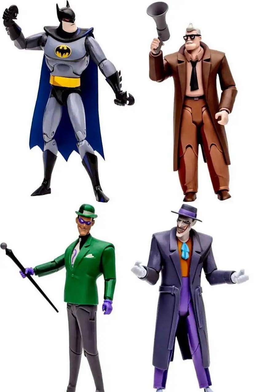 All Brands McFarlane Toys | Mcfarlane Toys Dc Lock-Up Series Batman, James Gordon, Riddler & Joker Set Of 4 Action Figures (Pre-Order Ships February)