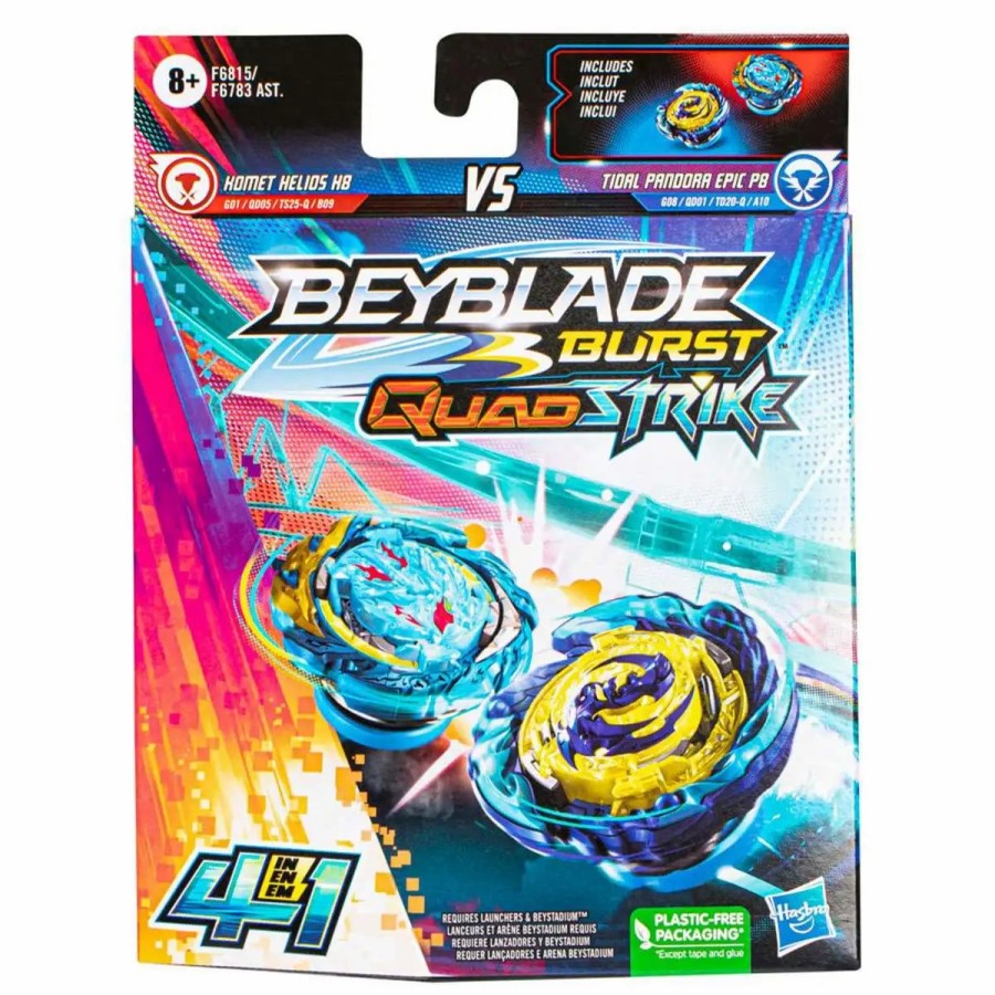 All Brands Hasbro Toys | Beyblade Burst Quadstrike Komet Helios H8 & Tidal Pandora Epic P8 (Animation) Dual Pack