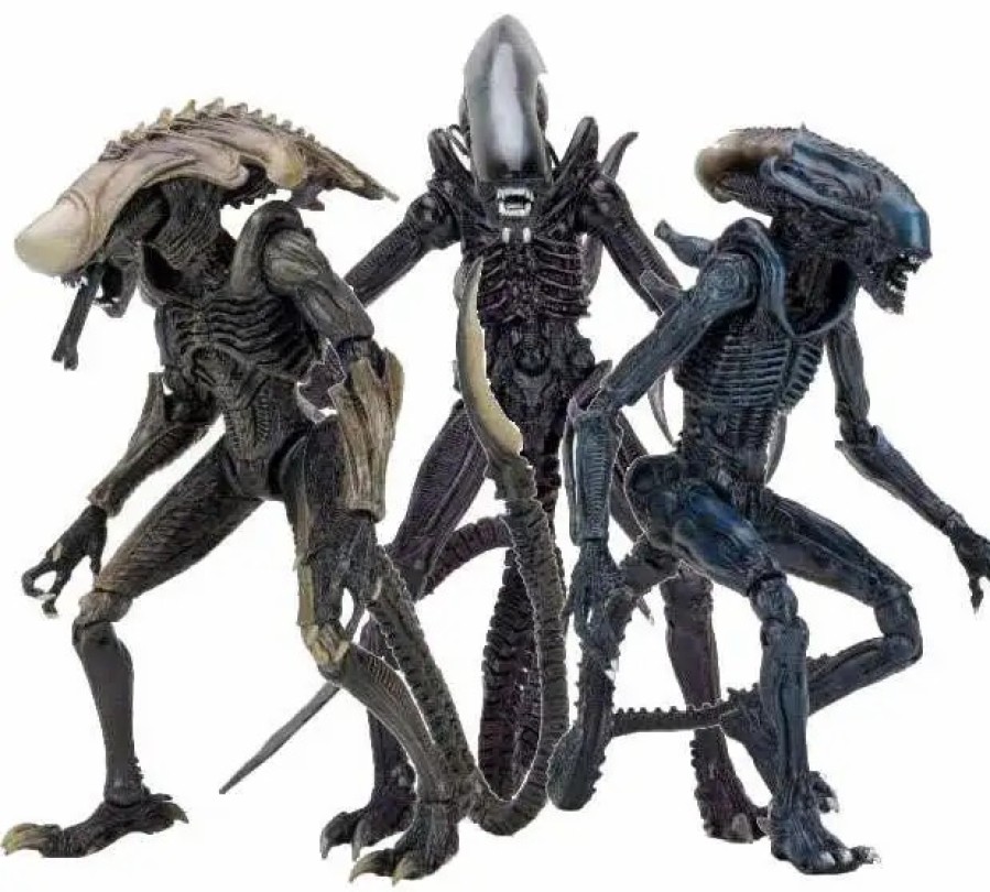 All Brands NECA | Neca Alien Vs Predator Video Game Razor Claws, Chrysalis & Arachnoid Aliens Set Of 3 Action Figures [Movie Treatment]