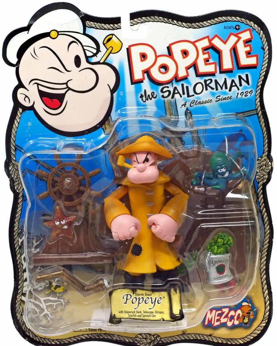 All Brands Mezco Toyz | Popeye The Sailor Man Pea Coat Popeye Action Figure