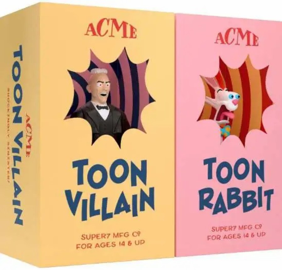 All Brands Super7 | Reaction Who Framed Roger Rabbit Roger Rabbit & Judge Doom Exclusive Action Figure 2-Pack [Toon Villain & Toon Rabbit]