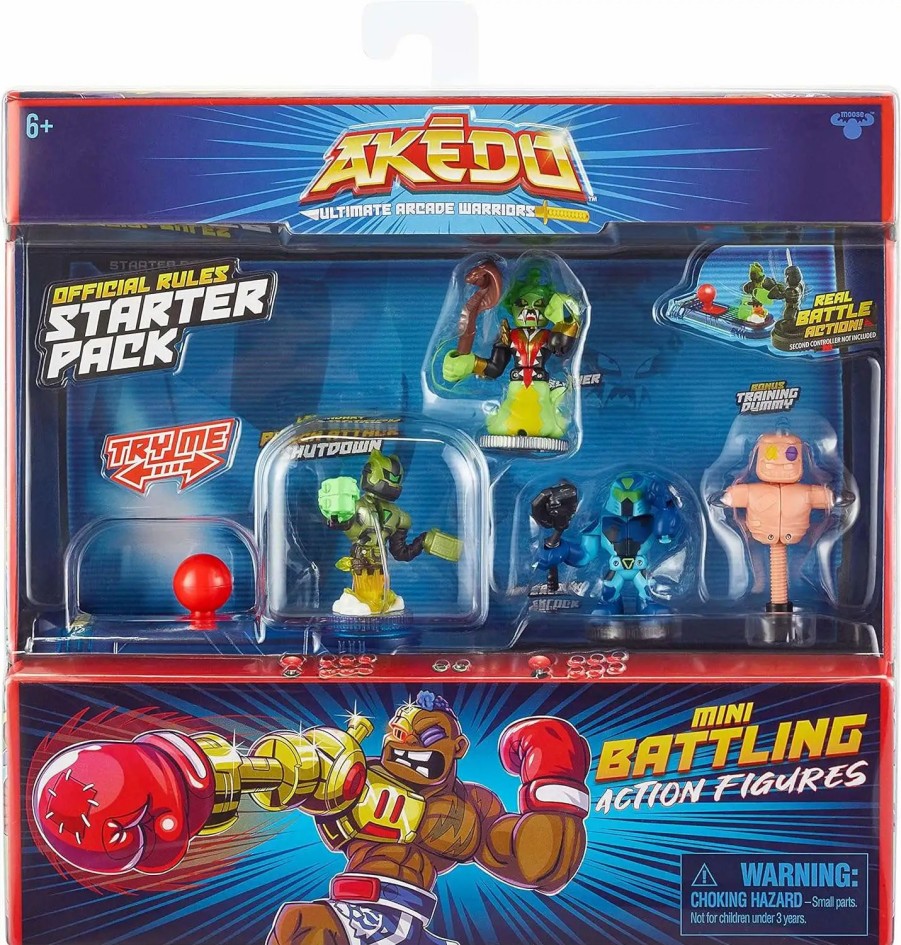 All Brands Moose Toys | Legends Of Akedo Legendary Attack Shutdown, Miss Slither, Hyperlock & Training Dummy Mini Battling Action Figure Starter Pack