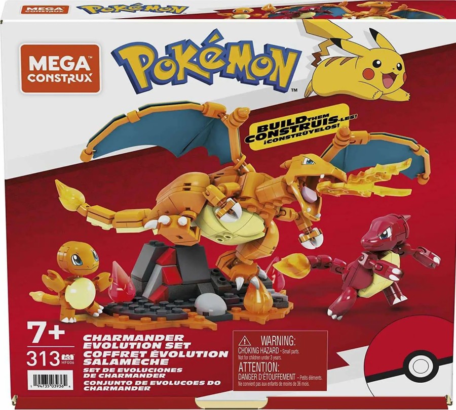 All Brands Mega Construx | Pokemon Charmander Evolution Exclusive Set [Charmander, Charmeleon & Charizard]