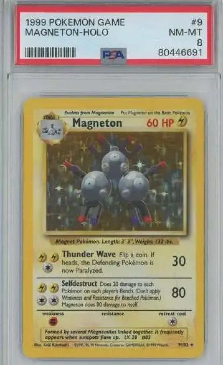 All Brands Wizards of the Coast | Pokemon Base Set Magneton Rare Holo Graded Card #9 [Shadowed] [Psa 8]