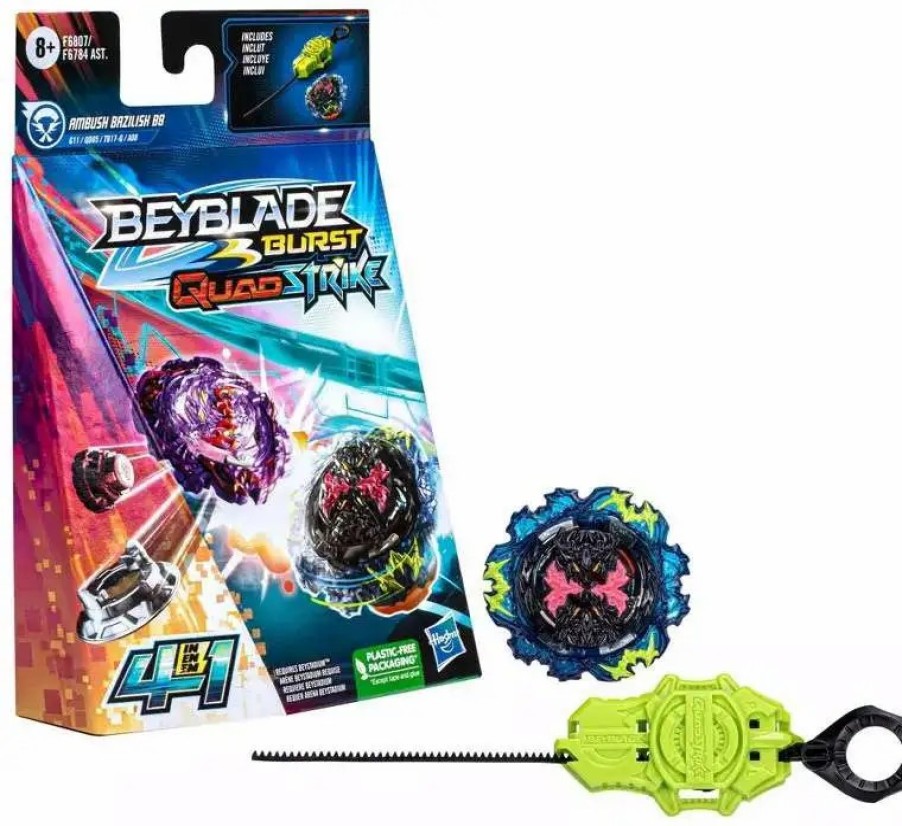 All Brands Hasbro Toys | Beyblade Burst Quadstrike Ambush Bazilisk B8 Starter Pack