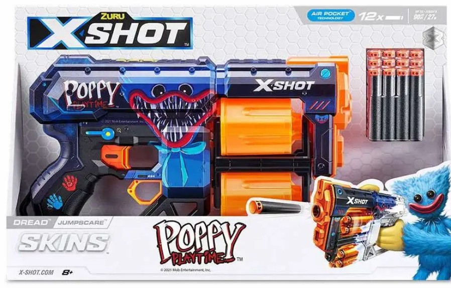 All Brands Zuru Toys | Poppy Playtime X-Shot Skins Dread Jumpscare Blaster [12 Darts]