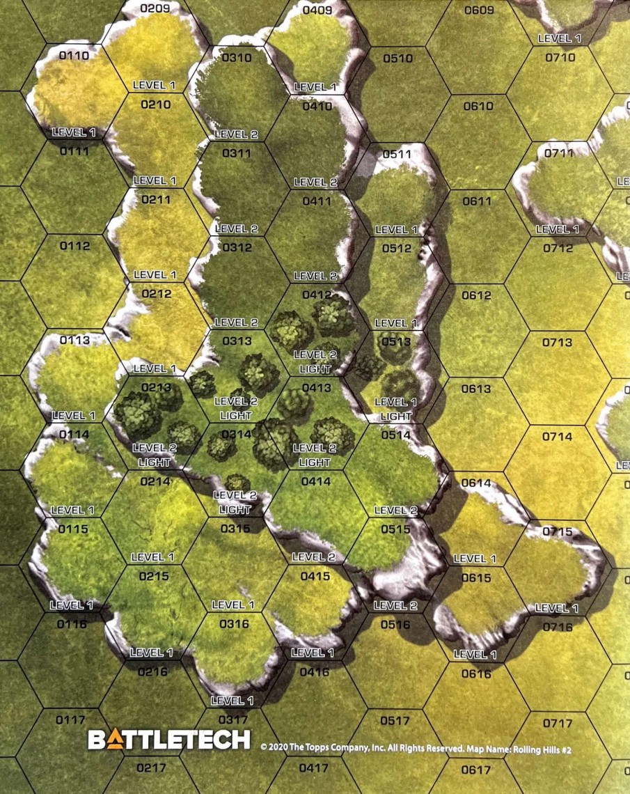 All Brands Catalyst Game Labs | Battletech Rolling Hills #2 / Barren Lands #2 Paper Full-Color Double-Sided Map [18" X 22"]