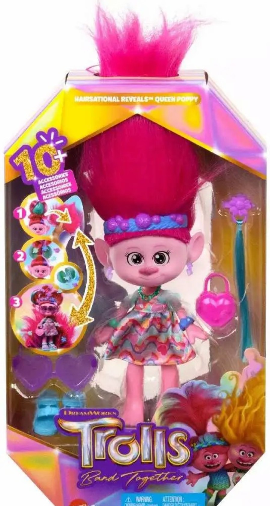 All Brands Mattel | Trolls Band Together Hairsational Reveals Queen Poppy Doll