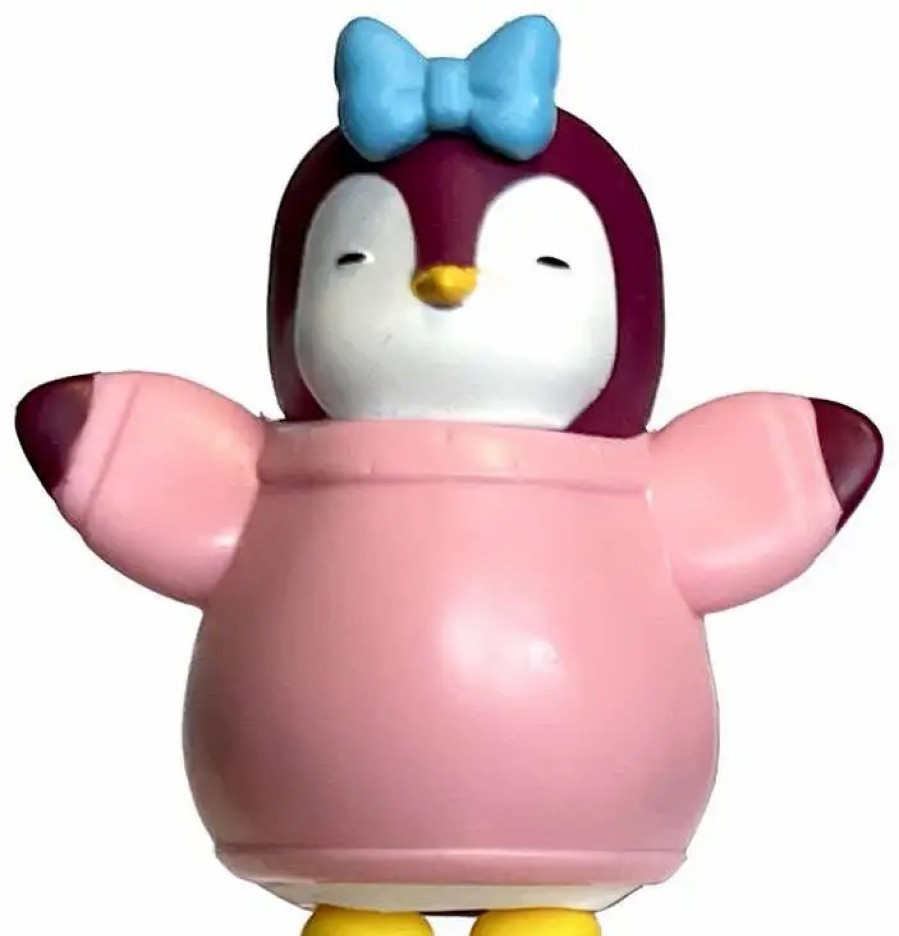 All Brands PMI | Pudgy Penguins Magenta Penguin 1.5-Inch Mini Figure [Blue Bow & Pink Sweater Loose]