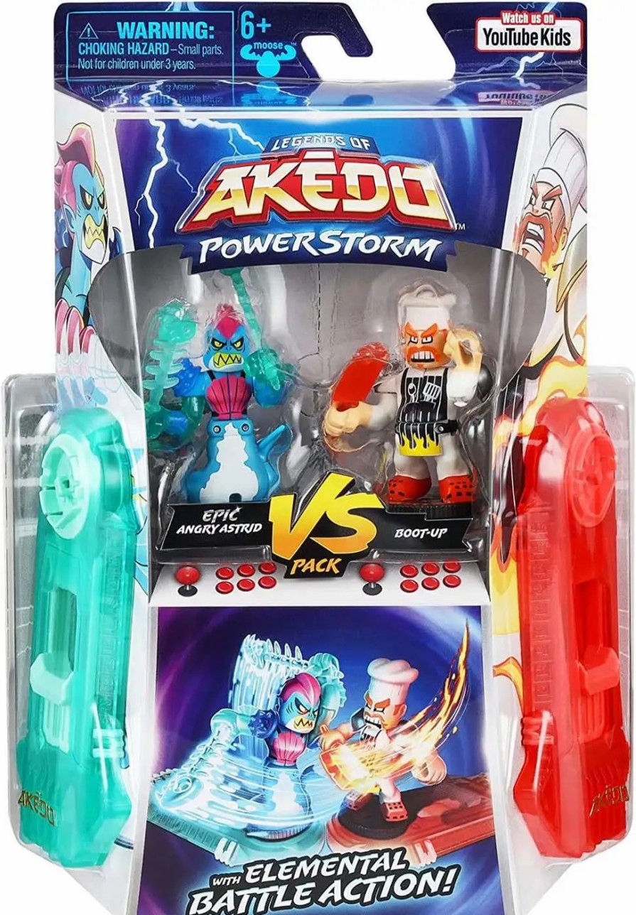 All Brands Moose Toys | Legends Of Akedo Powerstorm Epic Briny Vs Bun Burner Mini Battling Action Figure Versus Pack