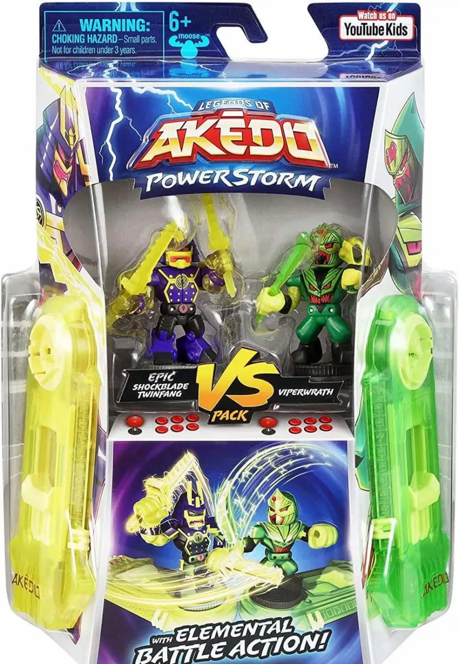 All Brands Moose Toys | Legends Of Akedo Powerstorm Epic Shockblade Twinflang Vs Viperwrath Mini Battling Action Figure Versus Pack