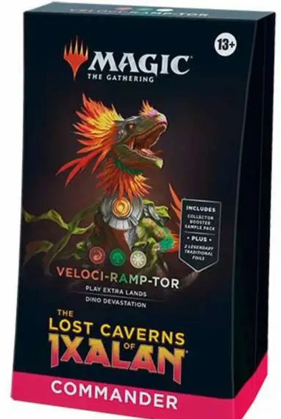 All Brands Wizards of the Coast | Mtg Trading Card Game Lost Caverns Of Ixalan Veloci-Ramp-Tor Commander Deck [100 Card Deck, 2-Card Collector Booster Sample Pack & Accessories]