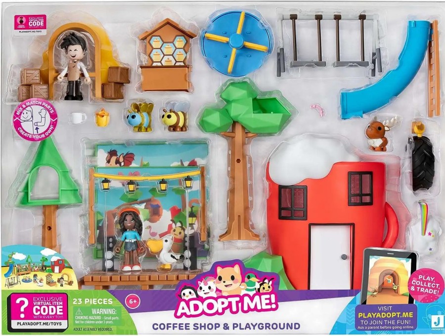 All Brands Jazwares | Adopt Me! Coffee Shop & Playground Playset [Comes With Online Virtual Item Redemption Code!]