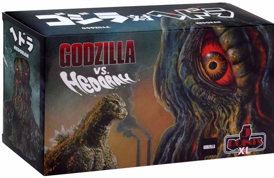 All Brands Mezco Toyz | 5 Points Xl Godzilla Vs Hedorah (1971) Godzilla, Final Form Hedorah & Flying Hedorah Deluxe Action Figure Boxed Set [Round 2]