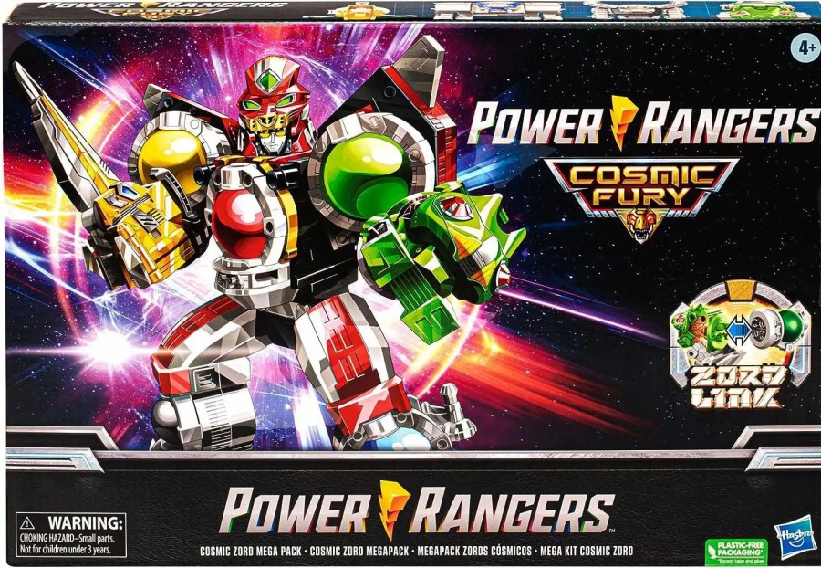 All Brands Hasbro Toys | Power Rangers Dino Fury Primal Mega Pack Cosmic Fury Cosmic Zord Exclusive Action Figure Set [Lion Zord, Wolf Zord, Bull Zord, Chameleo Zord & Shark Zord]