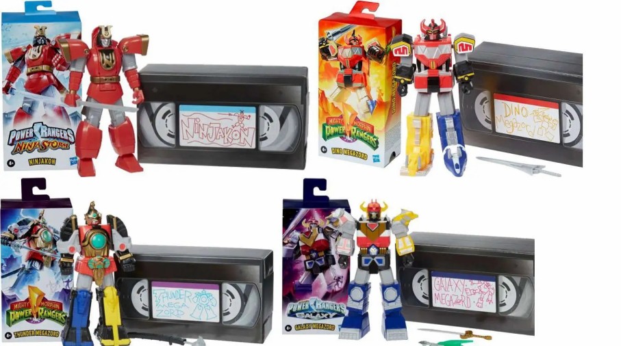 All Brands Hasbro Toys | Power Rangers Retro Ninjakon, Dino Megazord, Thunder Megazord & Galaxy Megazord Set Of 4 Action Figures