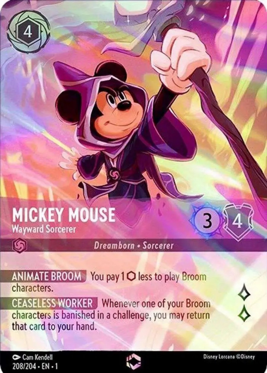 All Brands Ravensburger | Disney Lorcana Trading Card Game The First Chapter Enchanted Mickey Mouse - Wayward Sorcerer #208 [Alternate Art Foil]