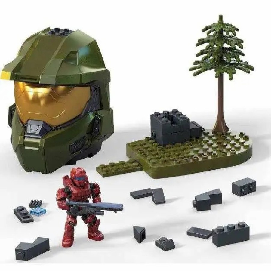 All Brands Mega Construx | Halo Green Spartan Helmet Stockpile Set