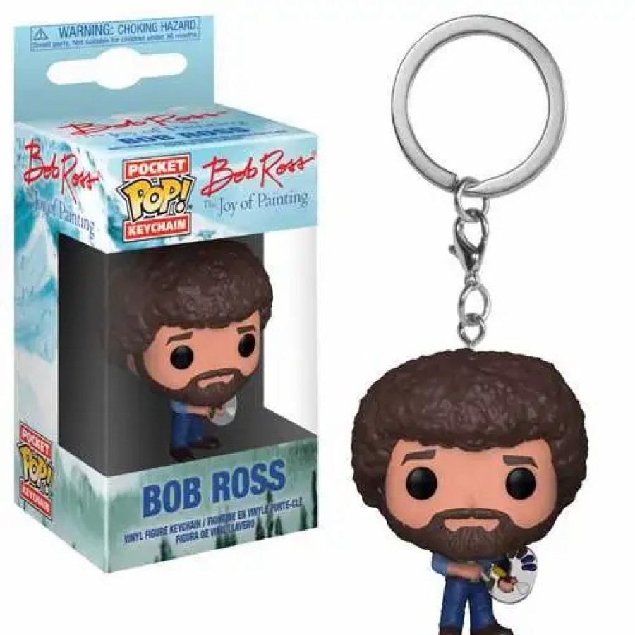 All Brands Funko | Funko Joy Of Painting Pocket Pop! Bob Ross Keychain