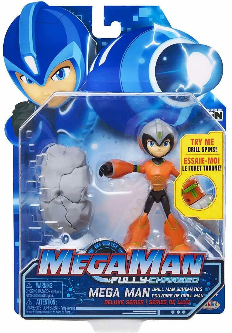 All Brands Jakks Pacific | Fully Charged Series 1 Mega Man Deluxe Action Figure [Drill Man Power]