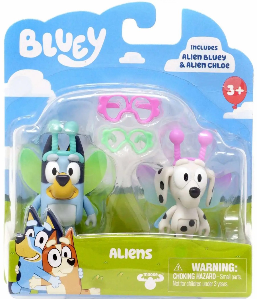 All Brands Moose Toys | Bluey Beach Aliens Mini Figure 2-Pack [Alien Bluey & Alien Chloe]