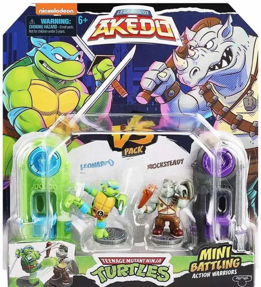 All Brands Moose Toys | Legends Of Akedo Teenage Mutant Ninja Turtles Leonardo Vs Rocksteady Mini Battling Action Figure Versus Pack