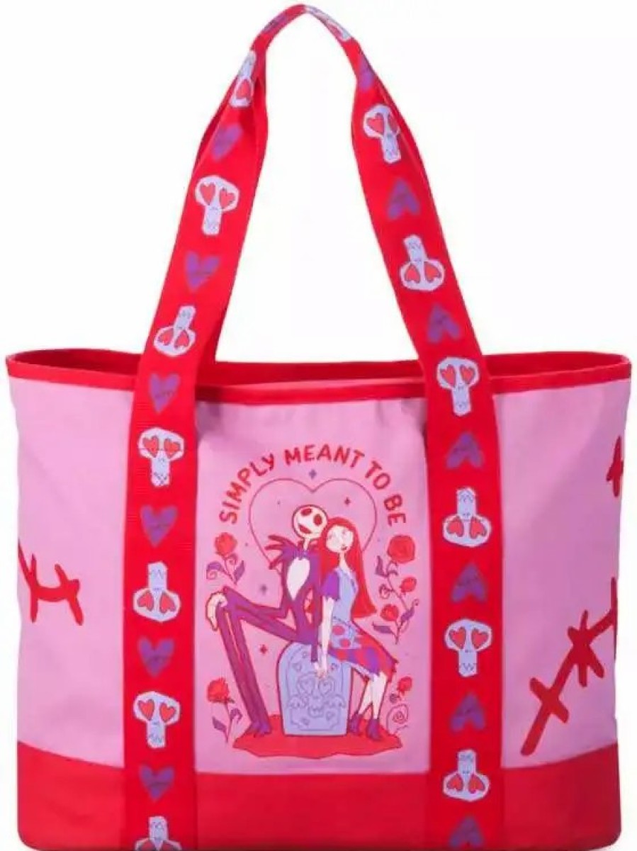 All Brands Disney | Disney The Nightmare Before Christmas 2024 Valentine'S Day Jack Skellington And Sally Exclusive Tote Bag