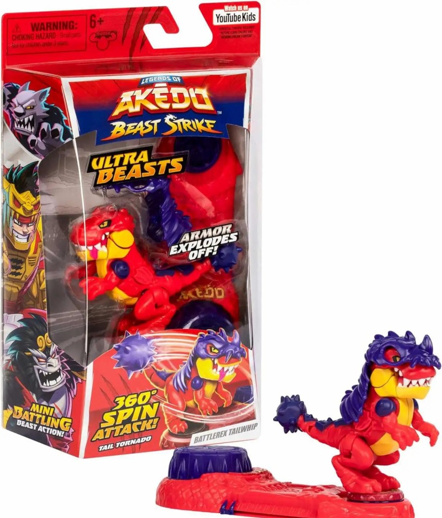 All Brands Moose Toys | Legends Of Akedo Beast Strike Ultra Beasts Battlerex Tailwhip Mini Battling Action Figure [360 Degree Spin Attack]