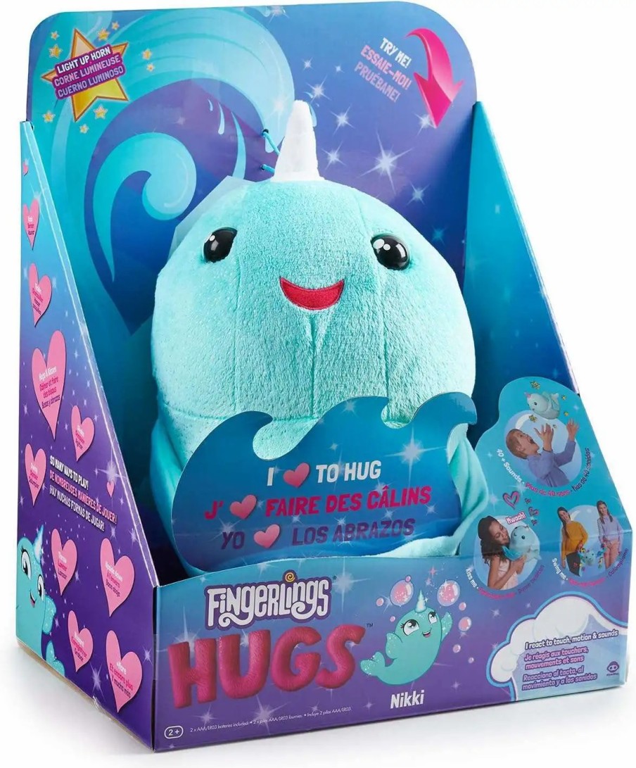 All Brands WowWee | Fingerlings Hugs Nikki Plush With Sound [Narwhal]