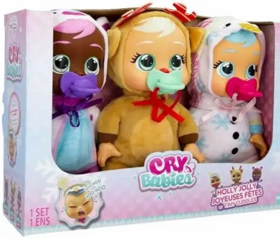 All Brands IMC Toys | Cry Babies Tiny Cuddles Holly Jolly Edition 9-Inch Plush Figure 3-Pack