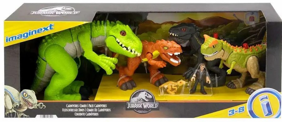 All Brands Fisher Price | Fisher Price Jurassic World Imaginext Dominion Carnivores Combo Pack Exclusive Action Figure 6-Pack [Indominus Rex, Indoraptor, Compie, Carnotaurus, T-Rex & Owen]