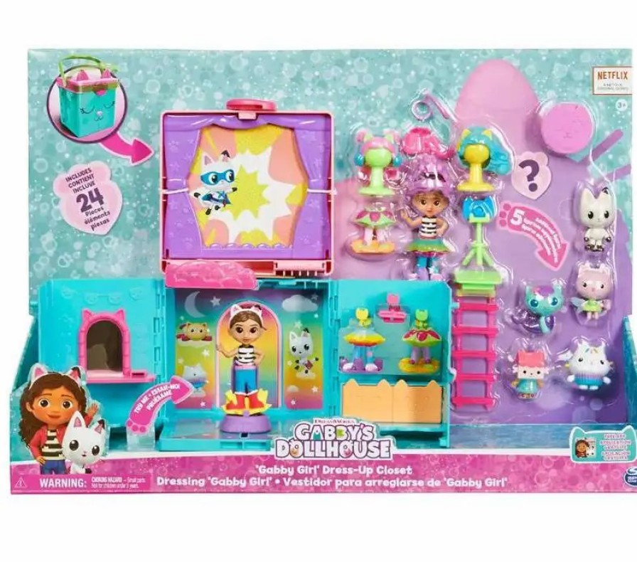 All Brands Spin Master Toys | Gabby'S Dollhouse Gabby Girl Dress-Up Closet Exclusive Play Set [Includes Pandy Paws, Kitty Fairy, Baby Box Cat, Mercat & Cakey Cat]