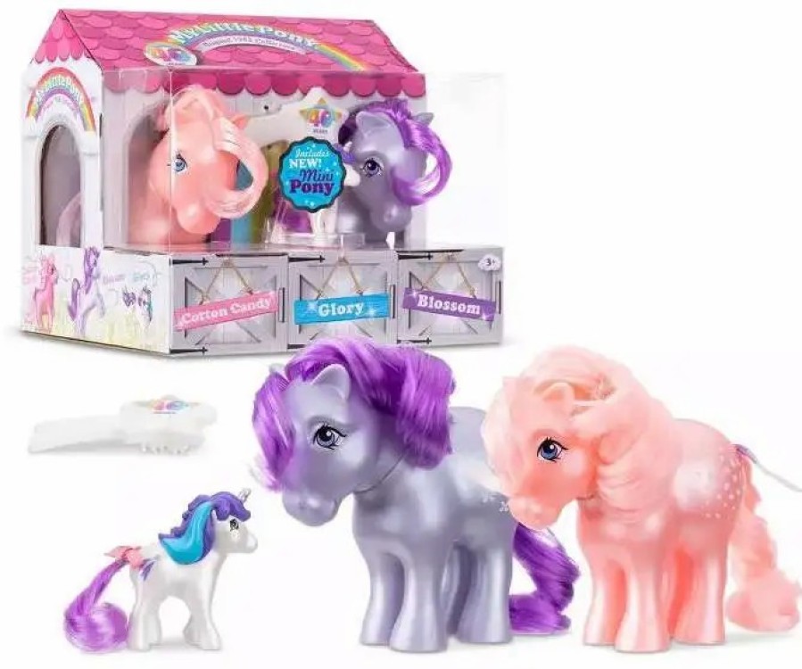 All Brands Basic Fun | My Little Pony 40Th Anniversary Original Collection Cotton Candy, Glory & Blossom Figure Set