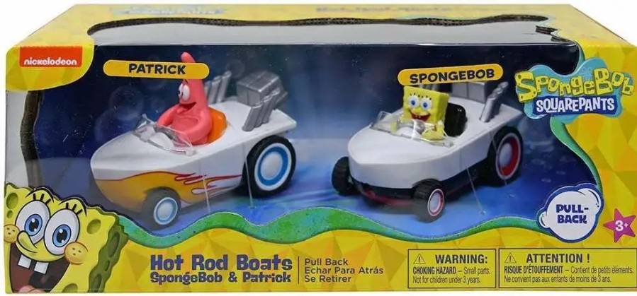 All Brands NKOK | Spongebob Squarepants Hot Rod Boats Pullback Vehicle 2-Pack [Spongebob & Patrick]