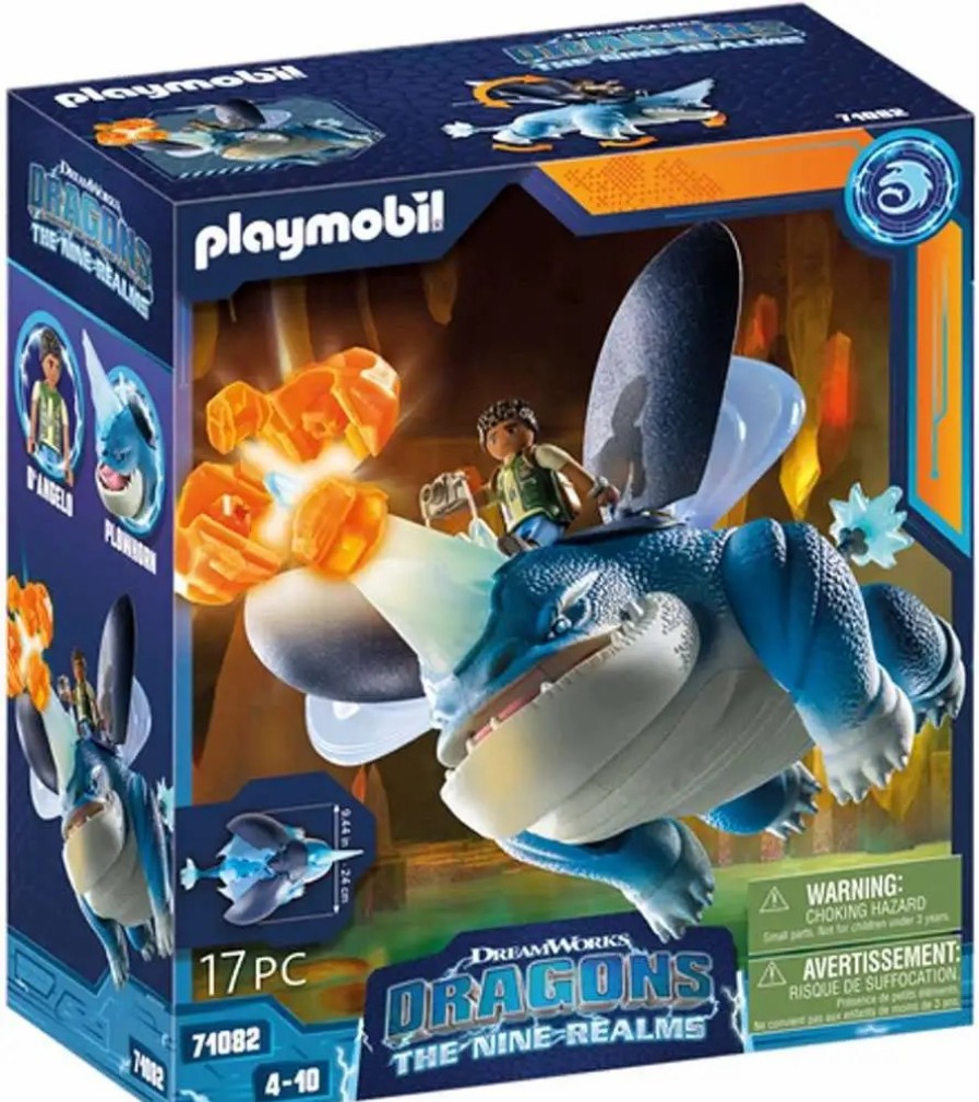 All Brands Playmobil | Playmobil Dragons The Nine Realms Plowhorn & D'Angelo Set #71082