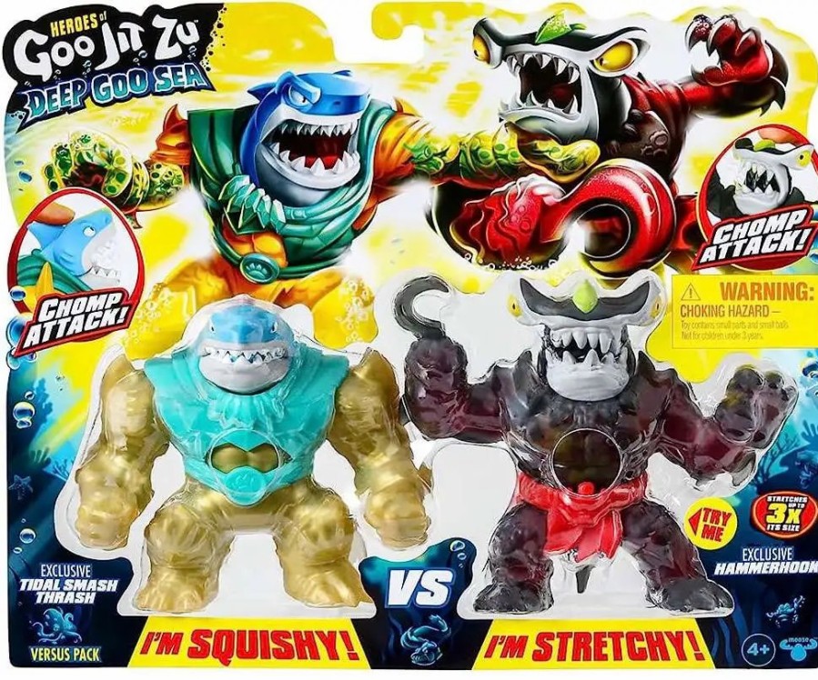 All Brands Moose Toys | Heroes Of Goo Jit Zu Deep Goo Sea Tidal Smash Thrash Vs Exclusive Hammerhook Action Figure 2-Pack