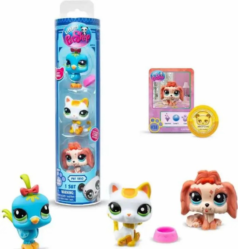 All Brands Basic Fun | Littlest Pet Shop 2024 Generation 7 Pet Trio City Vibes Mini Figure 3-Pack [Llasa Opso, Cat & Fancy Bird, Card, Virtual Code & More]